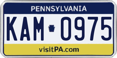PA license plate KAM0975
