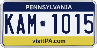 PA license plate KAM1015