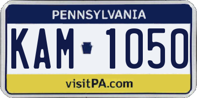 PA license plate KAM1050