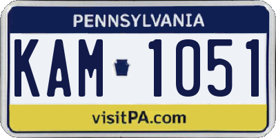 PA license plate KAM1051