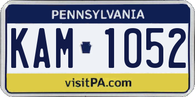 PA license plate KAM1052