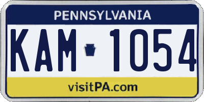 PA license plate KAM1054