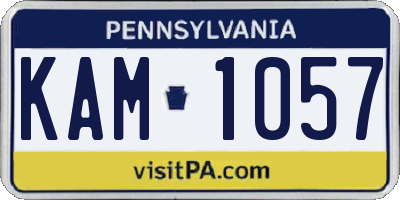 PA license plate KAM1057
