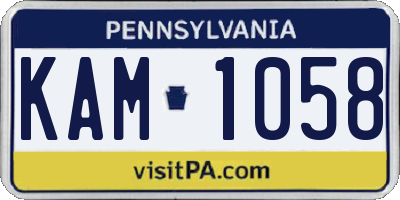 PA license plate KAM1058