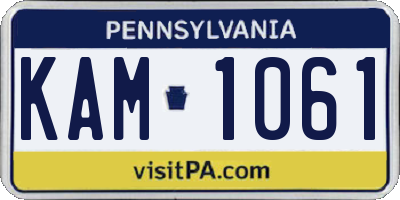 PA license plate KAM1061