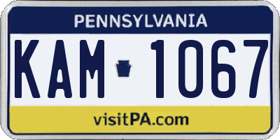 PA license plate KAM1067