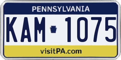 PA license plate KAM1075