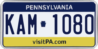 PA license plate KAM1080
