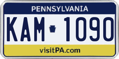 PA license plate KAM1090