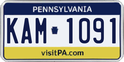 PA license plate KAM1091