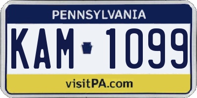 PA license plate KAM1099