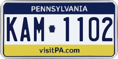 PA license plate KAM1102