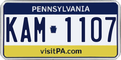 PA license plate KAM1107