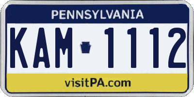 PA license plate KAM1112