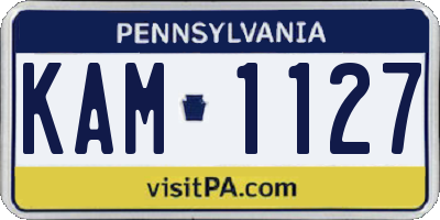 PA license plate KAM1127