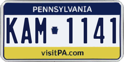 PA license plate KAM1141