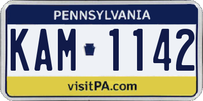 PA license plate KAM1142
