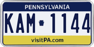 PA license plate KAM1144