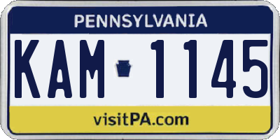 PA license plate KAM1145