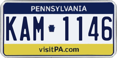 PA license plate KAM1146