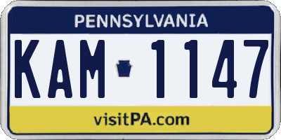 PA license plate KAM1147