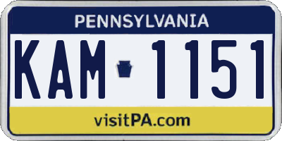 PA license plate KAM1151