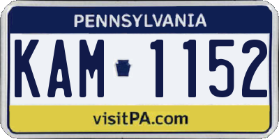 PA license plate KAM1152