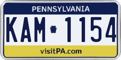 PA license plate KAM1154