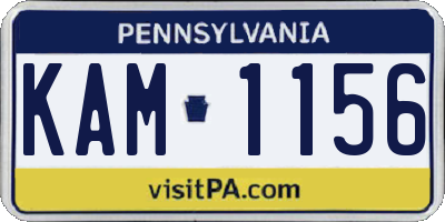PA license plate KAM1156