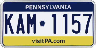 PA license plate KAM1157