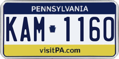 PA license plate KAM1160
