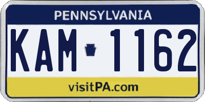 PA license plate KAM1162