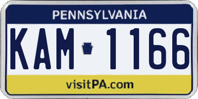 PA license plate KAM1166