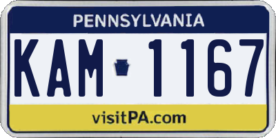 PA license plate KAM1167