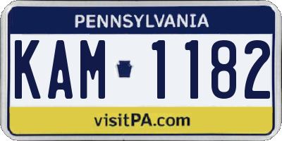 PA license plate KAM1182