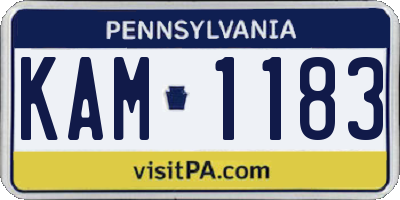 PA license plate KAM1183