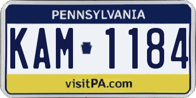 PA license plate KAM1184