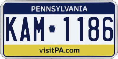 PA license plate KAM1186