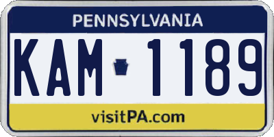 PA license plate KAM1189