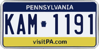 PA license plate KAM1191