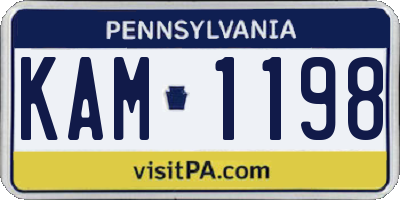 PA license plate KAM1198