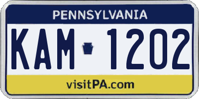 PA license plate KAM1202