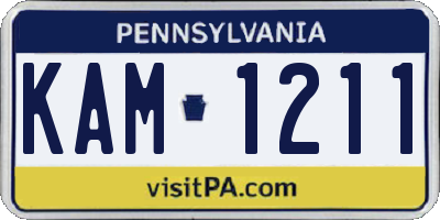 PA license plate KAM1211