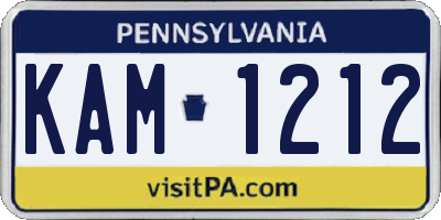 PA license plate KAM1212