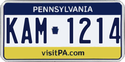 PA license plate KAM1214