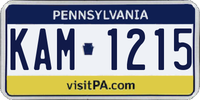 PA license plate KAM1215
