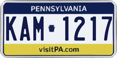 PA license plate KAM1217