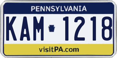 PA license plate KAM1218