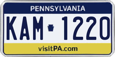 PA license plate KAM1220