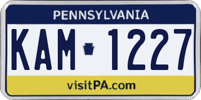 PA license plate KAM1227